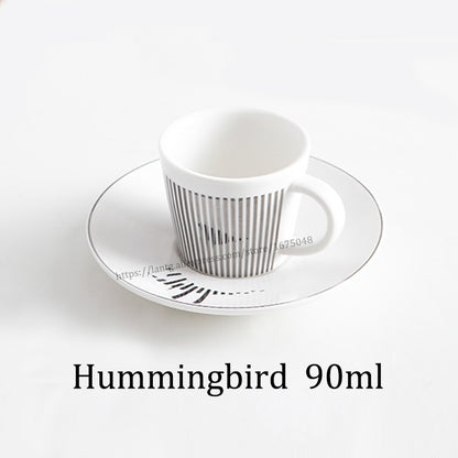 Creative Horse Anamorphic Cup Mirror Reflection Cup Hummingbird Mug Luycho Coffee Tea Set With Coaster 90ml-220ml