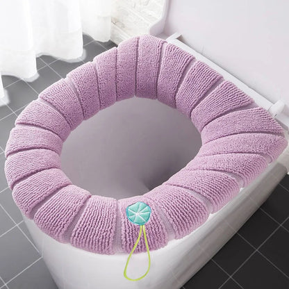 Universal Toilet Seat Cover Pumpkin Pattern Closestool Mat Soft Warm Toilet Seat Cushion Bathroom