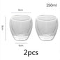 2-4-6Pcs/set 80/250/350/450ML Double Wall Glass Cup Transparent Handmade Heat Resistant Tea Drinking Cups Espresso Coffee Cup Set