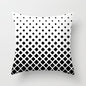 Geometric Cushion Cover Black and White Polyester Throw Pillow Case Striped Dotted Grid Triangular Geometric Art Pillow Cover