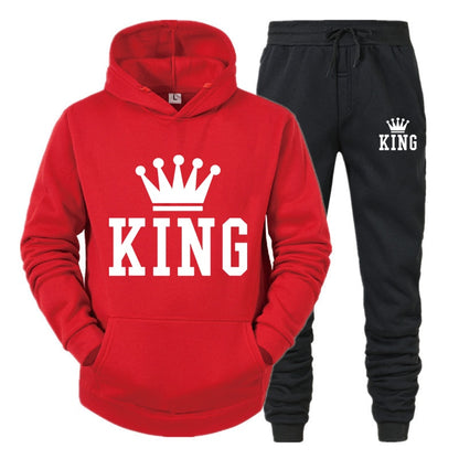 King Tracksuit Men Sets Winter Hoodies Pants 2 Piece Running Hoodies Men Autumn Sweatshirt Sport Joggers Sweatpants Suit Male