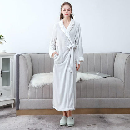 Plus Size 3XL Men Robe Winter Flannel Soft Kimono Gown Lovers Ultra Large Long Bathrobe Nightwear Thick Warm Women Sleepwear