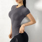 Seamless Yoga Shirts Women Quick Dry Running Tops Tight Workout Gym
