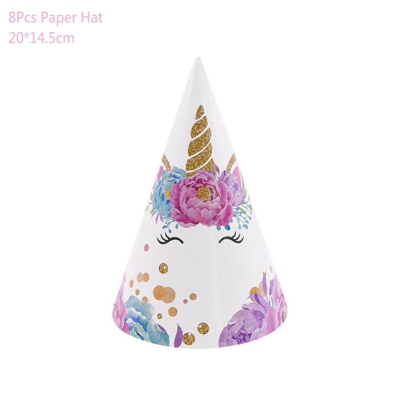 Unicorn Disposable Tableware Unicorn Party Supplies Paper Plate Cups Napkins Unicorn Birthday Party Decoration Baby Shower Girl