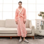 Plus Size 3XL Men Robe Winter Flannel Soft Kimono Gown Lovers Ultra Large Long Bathrobe Nightwear Thick Warm Women Sleepwear