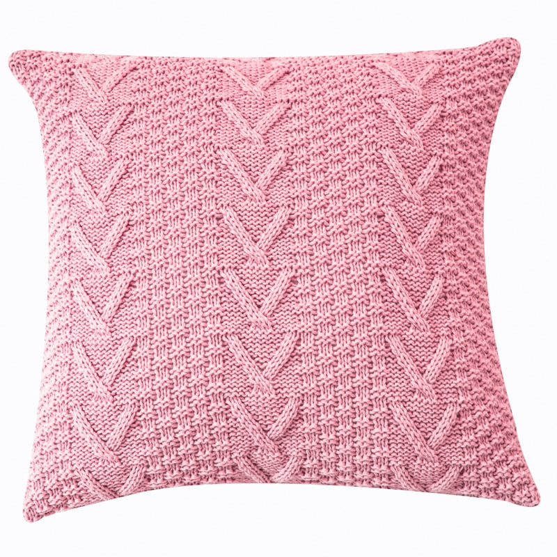 Super Soft Cushion Cover 45*45 Cozy Twist Delicate Knitted Bed Pillow Case Nordic Home Decorative Sofa Throw Pillow Cover