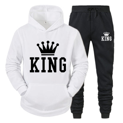 King Tracksuit Men Sets Winter Hoodies Pants 2 Piece Running Hoodies Men Autumn Sweatshirt Sport Joggers Sweatpants Suit Male