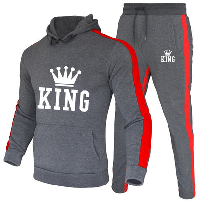 King Tracksuit Men Sets Winter Hoodies Pants 2 Piece Running Hoodies Men Autumn Sweatshirt Sport Joggers Sweatpants Suit Male