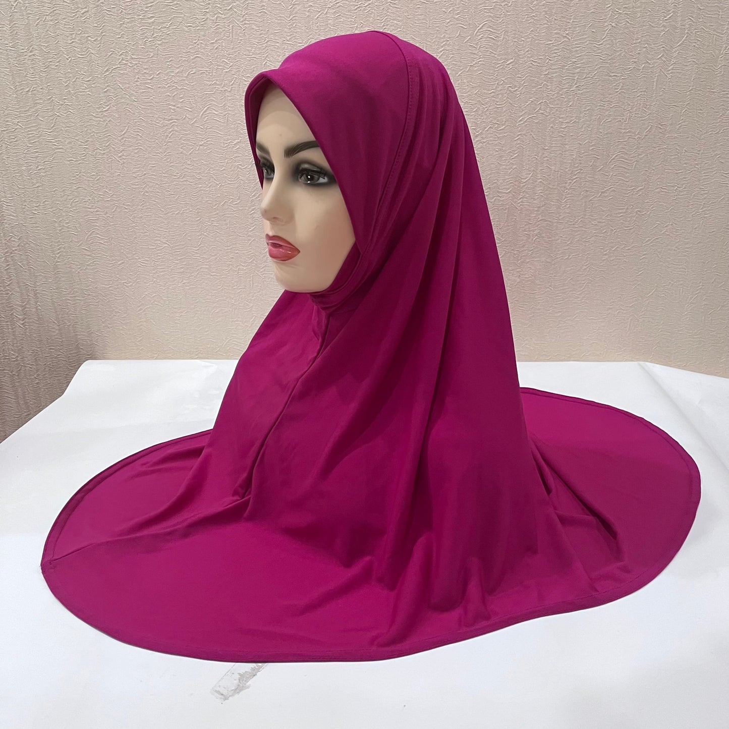 H124 plain big size muslim hijab with chin part top quality Hijab