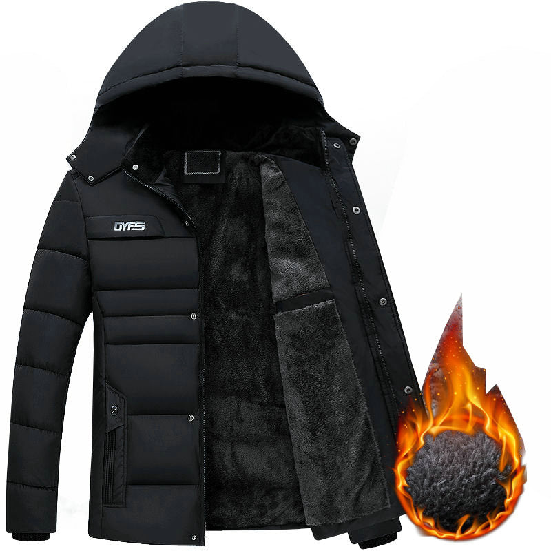 Thick Warm Winter Parka Men Fleece Hooded Men Winter Jacket Coat Military