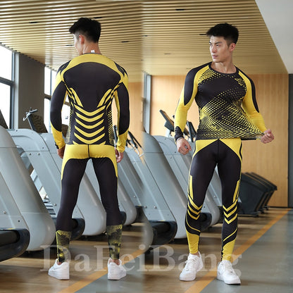 3 Pcs Set Men's Workout Sport Suit Gym Fitness Compression