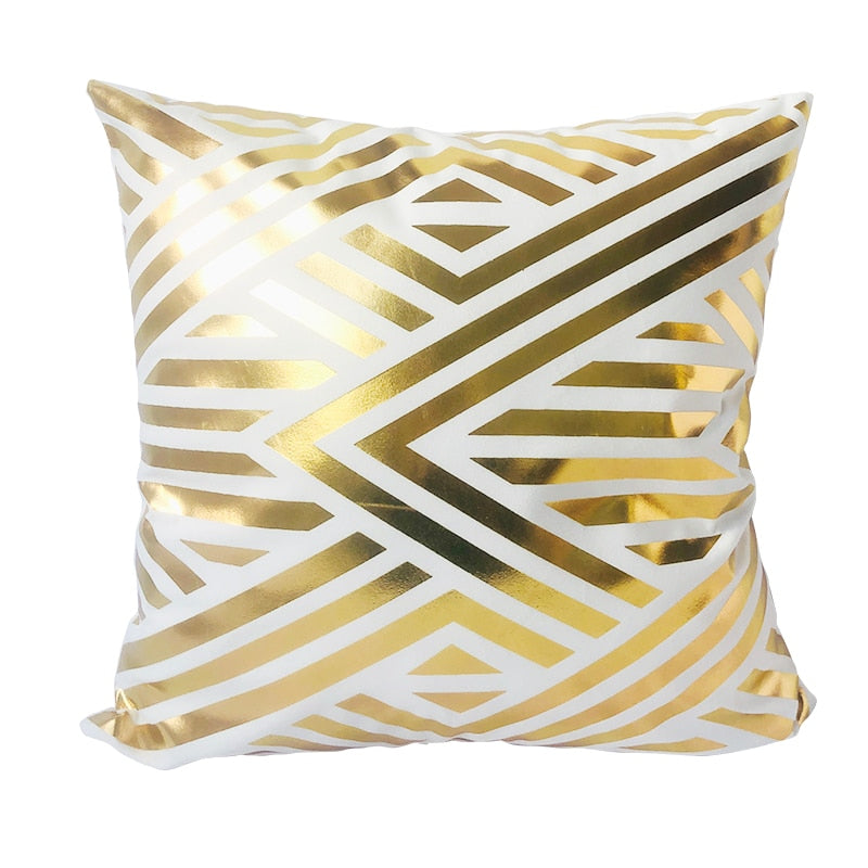 Bronzing Cushion Cover Decorative Pillows Pineapple Eye Geometric Gold Pillow Case Luxury Sofa Cushions Home Chair Cojin 45*45cm