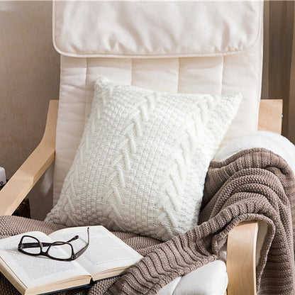 Super Soft Cushion Cover 45*45 Cozy Twist Delicate Knitted Bed Pillow Case Nordic Home Decorative Sofa Throw Pillow Cover