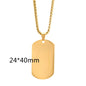 Stainless Steel Military Plate Collar Dogtag ID Pendant Necklace For Men Blank Army Necklace Soldier Mirror Polished