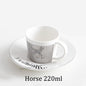 Creative Horse Anamorphic Cup Mirror Reflection Cup Hummingbird Mug Luycho Coffee Tea Set With Coaster 90ml-220ml