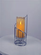 Golden Iron Candle Holder European Geometric Candlestick Romantic Crystal Candle Cup Home Decoration Table Decoration