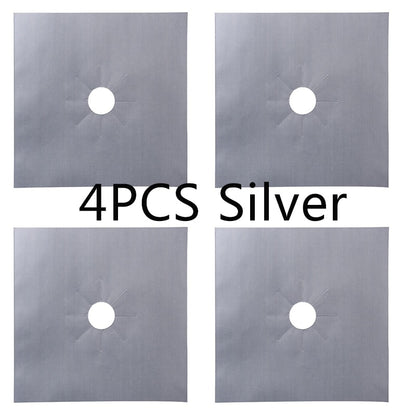 1/4PC Stove Protector Cover Liner Gas Stove Protector