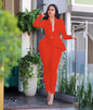 Set Tracksuit Full Sleeve Ruffle Blazer Pencil Pants Suit Two Piece