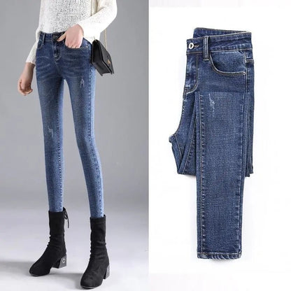 New Women Jeans 2023 Autumn Elastic Pencil Pants High Waist Ladies Tight Clothes Slim Fit Casual Skinny Denim Trousers Women