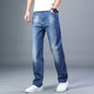 6 Colors Spring Summer Men's Thin Straight-leg Loose Jeans Classic Style Advanced Stretch Baggy Pants Male Plus Size 40 42 44