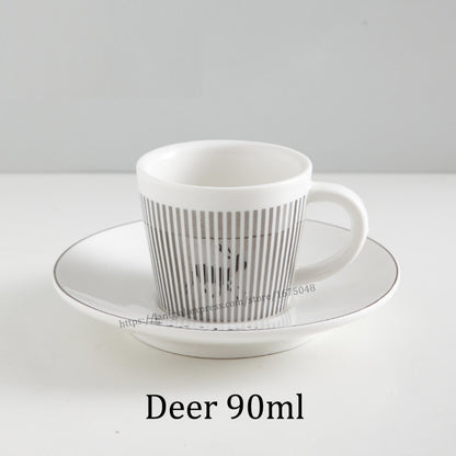 Creative Horse Anamorphic Cup Mirror Reflection Cup Hummingbird Mug Luycho Coffee Tea Set With Coaster 90ml-220ml