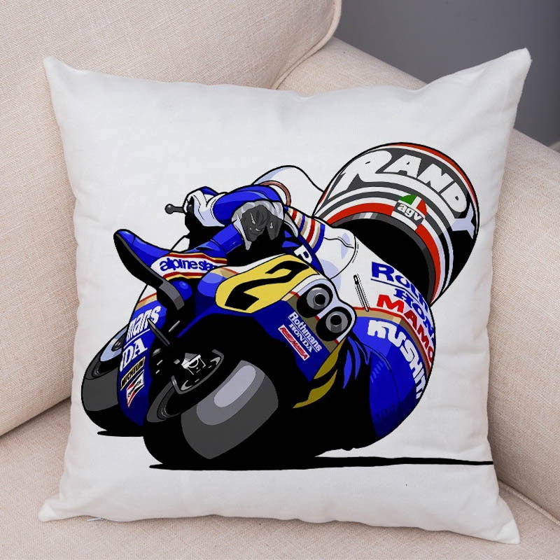 Super Soft Plush Cartoon Sport Motorcycle Pillow