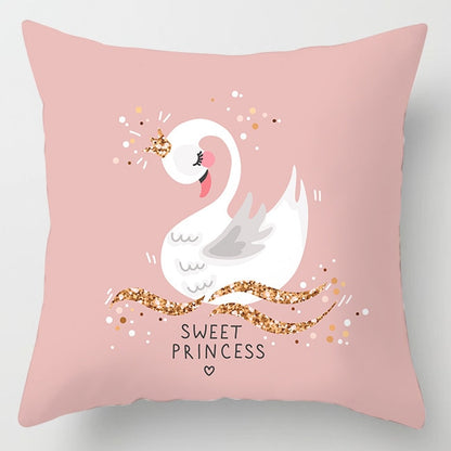 Pink Feather Pillowcase Decorative Sofa Pillow Case Bed Cushion Cover Home Decor Car Cushion Cover Cute Pillow Case 45*45cm