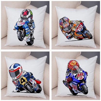 Super Soft Plush Cartoon Sport Motorcycle Pillow