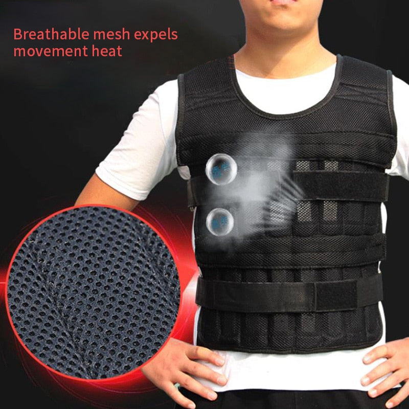 New 15/35KG Adjustable Loading Weight Vest Boxing Training