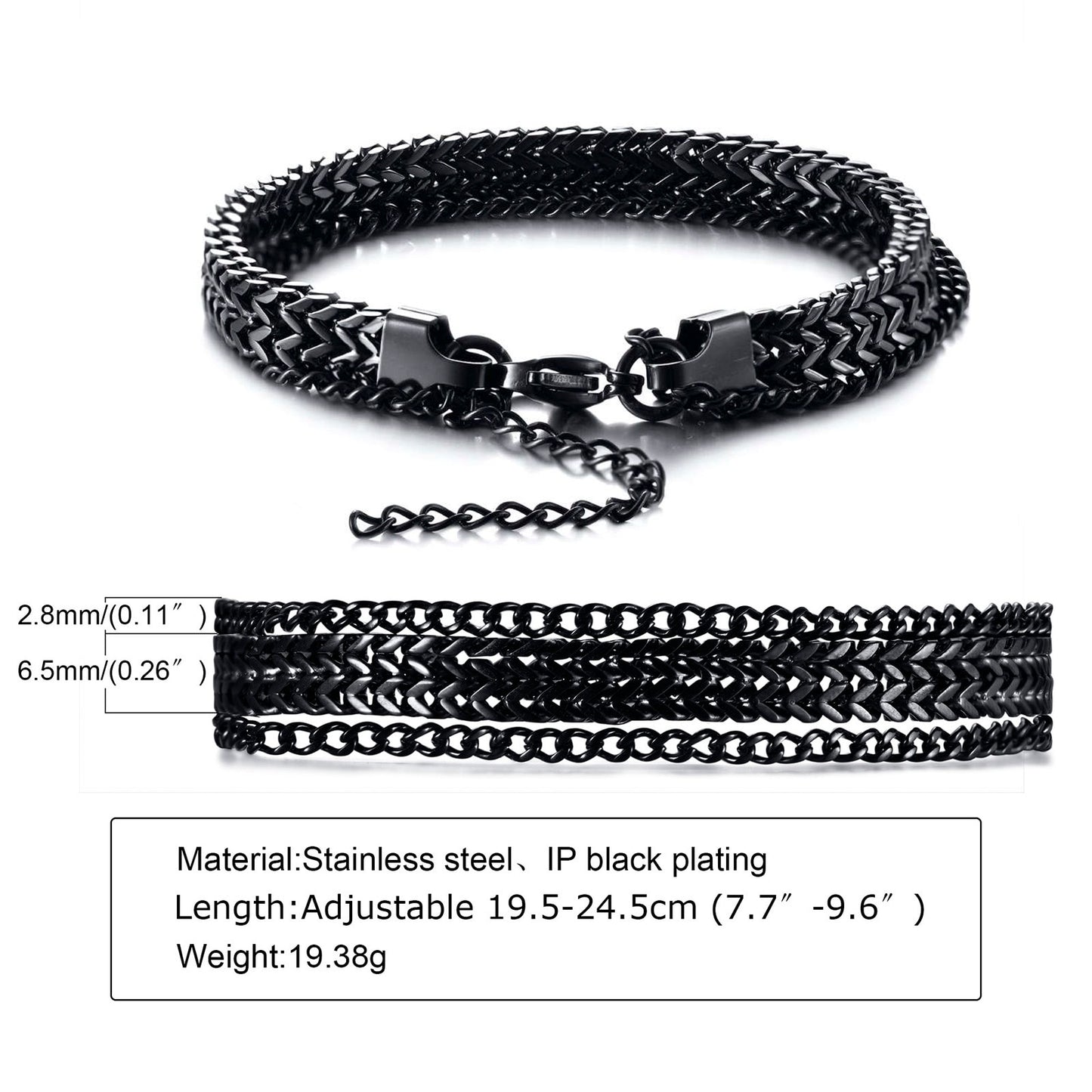 STYLISH STAINLESS STEEL BALI FOXTAIL CHAIN ​​BRACELET