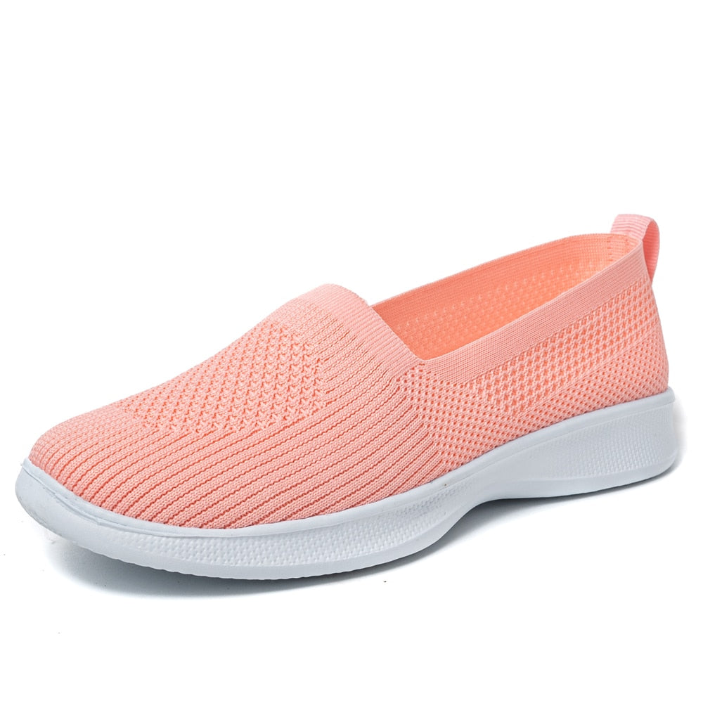 Sommer Damenschuhe gestrickte Socke Damen Turnschuhe Slip on Schuhe leichte Wohnungen Damen Sportschuhe plus Größe Slipper plus Größe