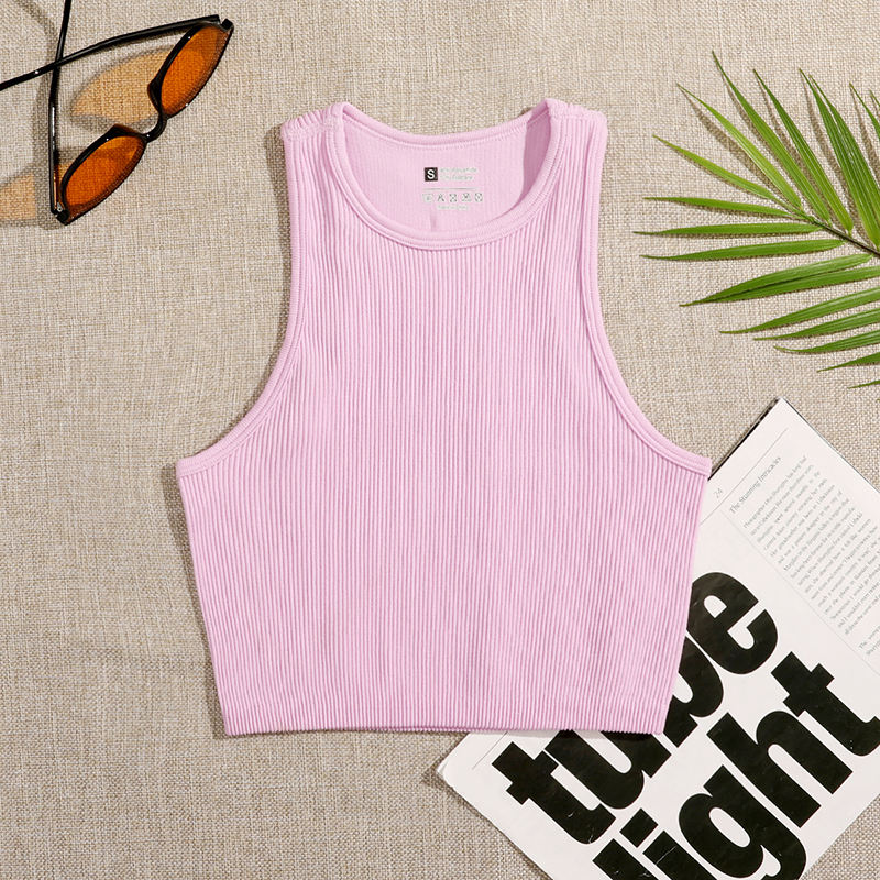 Crop Top Women Solid Basic T-shirts Vest Seamless Streetwear