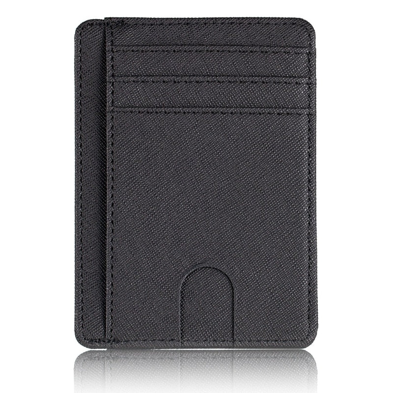 Slim RFID Blocking Leather Wallet Credit ID Card Holder Purse Money Case for Men Women 2020 Fashion Bag 11.5x8x 0.5cm