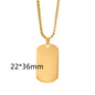 Stainless Steel Military Plate Collar Dogtag ID Pendant Necklace For Men Blank Army Necklace Soldier Mirror Polished