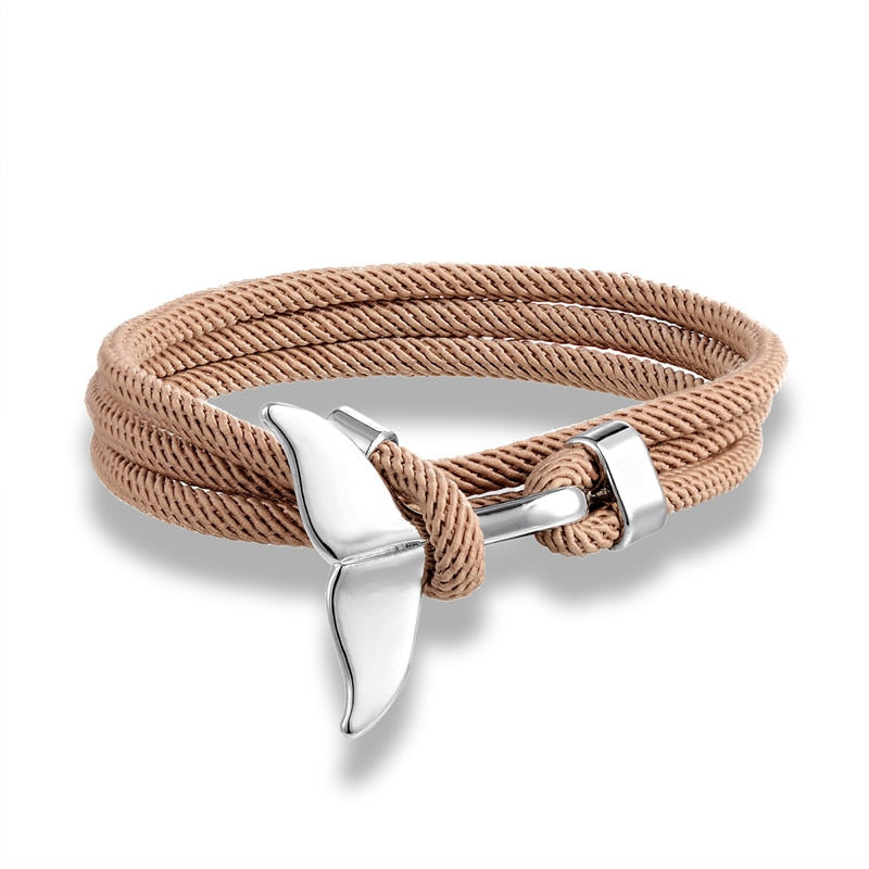 Mode Whale Tail Anker Armbänder Männer Multilayer Charme