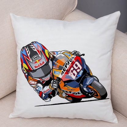 Super Soft Plush Cartoon Sport Motorcycle Pillow