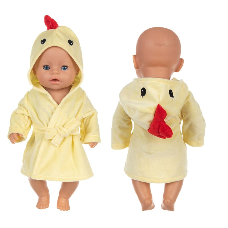 New Bathrobe Animal Suit Fit 17 inch New Bathrobe Animal Suit Fit 43cm Baby New Born Doll Clothes