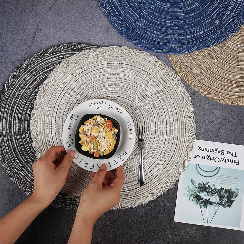 Japanischen Ramie Baumwolle Pad Isolierung Pad Hause Western-stil Lebensmittel Tabelle Kissen Gegen Die Heiße Tasse Pad Runden Teller schüssel Matte