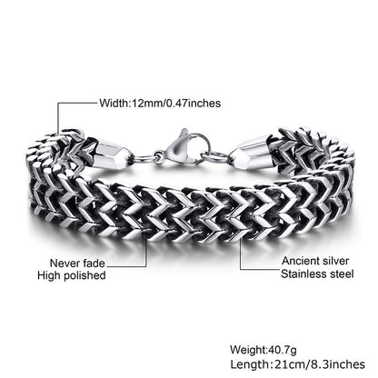 STYLISH STAINLESS STEEL BALI FOXTAIL CHAIN ​​BRACELET