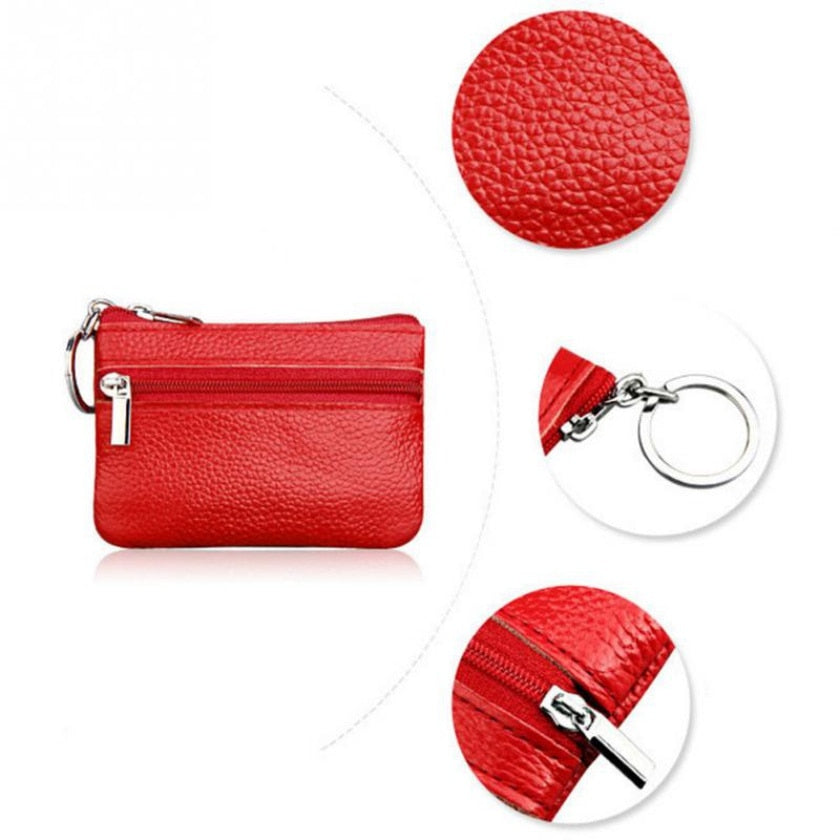 New Women Genuine Leather Wallet Female Purses Women Zipper Coin Purses Kids Storage Bag Bags Pouch