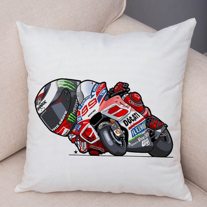 Super Soft Plush Cartoon Sport Motorcycle Pillow