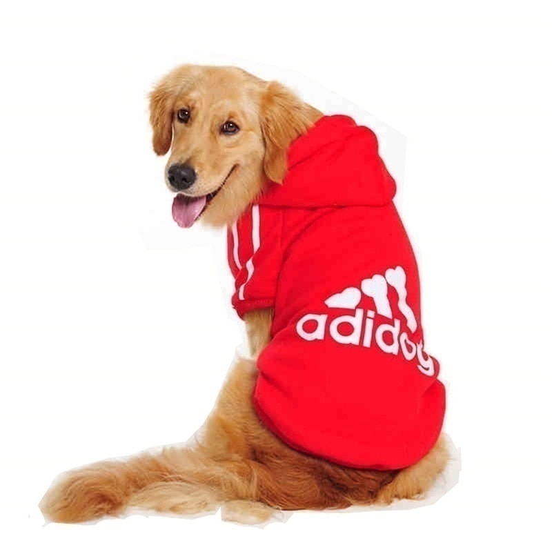 Winter Dog Clothes Adidog Sport Hoodies Sweatshirts Warm Coat Clothing