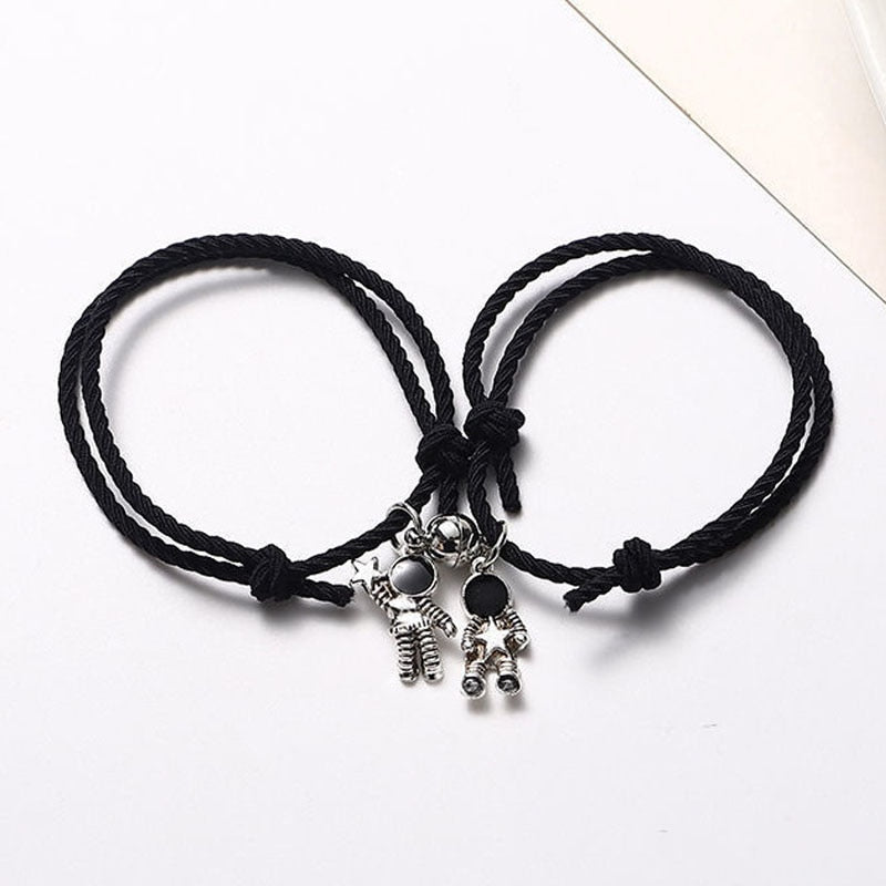 2Pcs Magnetic Paar Halskette Liebhaber Herz Abstand Gepaart Anhänger Projektion Halsketten Für Frauen Schmuck Valentinstag Geschenk