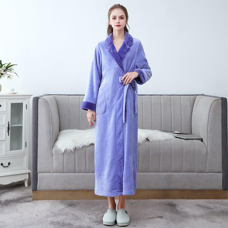 Plus Size 3XL Men Robe Winter Flannel Soft Kimono Gown Lovers Ultra Large Long Bathrobe Nightwear Thick Warm Women Sleepwear