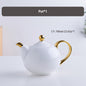 Elegante Bone China Tee-Set Porzellan Duftenden Tee Tasse Keramik Topf Floral Teekanne Set Café Becher Kaffee Tasse Weiß Gold teetasse Teaset