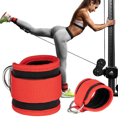 Cable Ankle Straps For Cable Machines Leg Exercises Double D-Ring