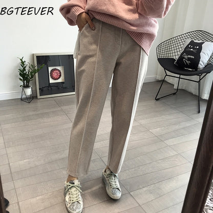 Winter Thicken Women Pencil Pants Wool