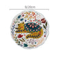 8 inch Colorful Cat Dinner Plate Under-glazed Ceramic Dinner Dishes Dessert Tray Flower Kitten Tableware Microwave Safe