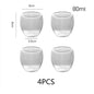 2-4-6Pcs/set 80/250/350/450ML Double Wall Glass Cup Transparent Handmade Heat Resistant Tea Drinking Cups Espresso Coffee Cup Set