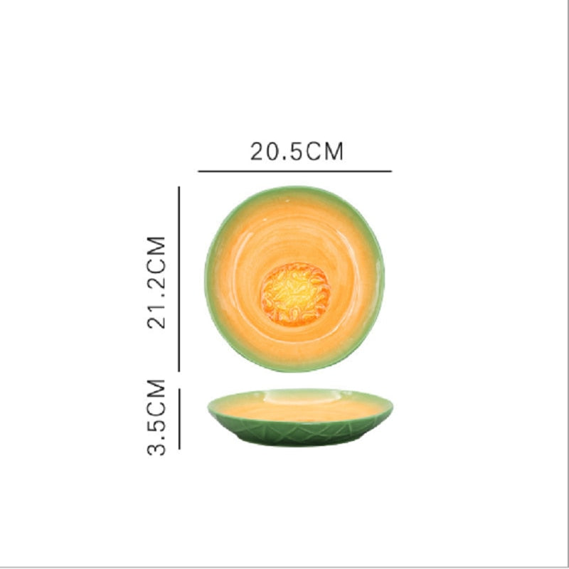 Fruit shaped ceramic salad plate creative cute household snack dish